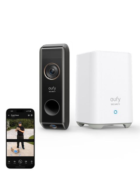 eufy Security Video Doorbell S330 (Battery-Powered) with Homebase, Dual Camera,2K HD,Dual Motion Detection, Package Detection,Smart Recognition, No Monthly Fee, 16GB Local Storage