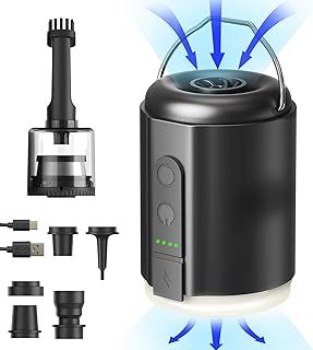 Origem Electric Air Pump, 5.2 KPa Portable Mini Air Pump Rechargeable Battery Powered Inflator Deflator with Camping Lantern for Pool Floats Boats Sleeping Pads Inflatable Toys