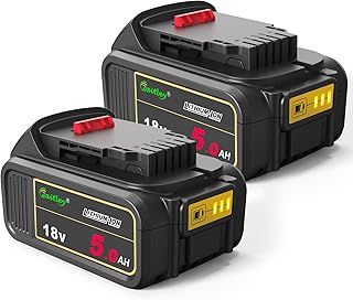 2 Pack Waitley 18V 5.0A DCB184 Replacement Battery Compatible with Dewalt 18V Series Cordless Power Tools…