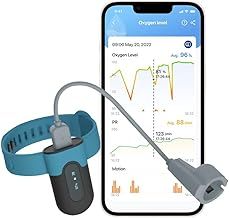 Viatom SleepU Wrist Pulse Oximeter, Rechargeable Wearable Oxygen Saturation Monitor, Bluetooth Blood Oxygen Monitor-Continuous O2 & Heart Rate Tracking with Vibration Alerts, Free APP & PC Report