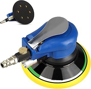 6" Air Random Orbital Sander Dual Action Pneumatic Palm Sander with Speed Regulation with 7 Pcs of Sand Paper