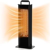 1200W Patio Heater, Portable Electric Warmer Double-Sided Heating, Tip-Over & Overheat Protection, Portable IP65 Waterproof Freestanding Tower Heater for Indoor and Outdoor Use