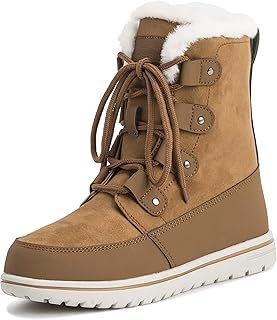 Womens Fleece Lined Snow Winter Waterproof Hiking Durable Ankle Boots