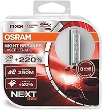 OSRAM XENARC NIGHT BREAKER LASER D3S, Next Generation, 220% more brightness, HID xenon bulb, 66340XNN-HCB, Duo Box (2 lamps), white