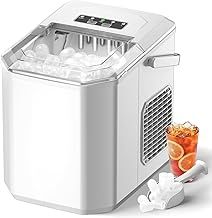 Ice Maker Machine Countertop for Home, Compact Ice Cube Maker with Upside Down Ice Scoop, 9 Ice Cubes Ready in 6 Minutes, 12Kg/24h, Portable Ice Maker for Party/Home//Bar/Office