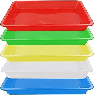5pcs Reusable Trays Non-Slip Trays Multicolor Play Trays Art Activity Trays Crafts Organizer Trays For School Home Arts And Crafts, Diy Projects, Painting, Organization Supplies - 28 X 21 X 3 Cm