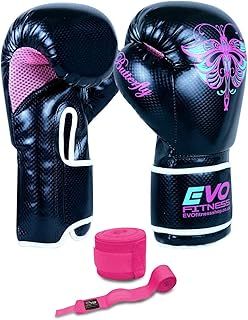 Ladies GEL Rex Leather Boxing Gloves Punch Bag MMA Muay Thai Martial Arts Kick Boxing