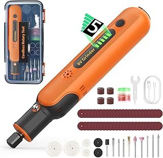 Ashfly Cordless Rotary Tool - 2.2Ah 8V Power Rotary Tools 5 Speed 25000RPM, Multi Tool with 74pcs Accessories Set,Rechargeable Grinder for Carving, Cutting, Sanding, Drilling, Polishing and DIY Crafts