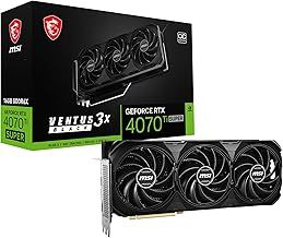 MSI GeForce RTX 4070 Ti Super 16G Ventus 3X Black OC Graphics Card (NVIDIA RTX 4070 Ti Super, 256-Bit, Extreme Clock: 2655 MHz, 16GB GDRR6X 21Gbps, HDMI/DP, Ada Lovelace Architecture)