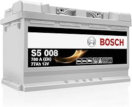 Bosch S5008 Car Battery 77 A/h - 780 A - 12 V Battery, Type 096, Lead-acid for Non-Start/Stop Vehicles, Left (-) Right (+), 278 x 175 x 190 mm - For Vehicles with High Electrical Needs