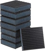sourcing map 8pcs Rubber Anti Vibration Pads 3" x 3" x 7/8" Isolation Vibration Absorbing Pad Damping Mat Anti-Skid Noise with EVA Center for Air Compressor Conditioner Treadmill Washer