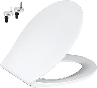 Zen Zone Soft Close Toilet Seat, Quick Release for Easy Cleaning Toilet Seats, Oval Shape Toilet Seat, Easy Top Fixing with Adjustable Hinges, Universal Toilet seat, White