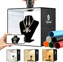 Lightdow Light Box Photography, 30CM/12"x12" Portable Mini Shooting Tent Kit with 120 LED Lights Dimmable & 6 Backdrops, Photo Box Booth for Small Product, Jewelry