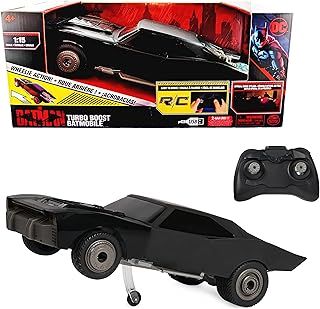 DC Comics, The Batman Turbo Boost Batmobile, Remote Control Car with Official Batman Movie Styling Kids Toys for Boys and Girls Ages 4 and Up
