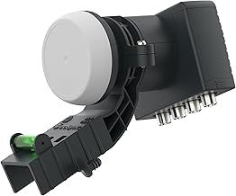 GeoSync Universal Quad 4 Output LNB for Satellite Dish Freesat SKY HD TV Satellite Receiver for MK4 Zone Dishes Feed Horn Design with Spirit Level Bracket