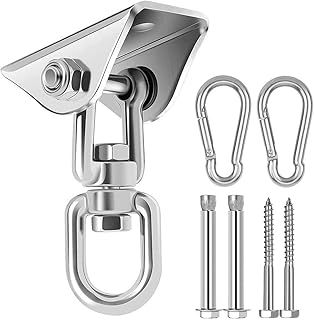 Heavy Duty Swing Hangers, 360° Rotate Swivel Hammock Hooks 450KG Capacity Stainless Steel Swing Hook for Ceiling Wooden Porch, Gym Yoga Suspension Hooks