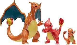 Pokémon Select Evolution 3 Pack - Features 2-Inch Charmander, 3-Inch Charmeleon and 4.5-Inch Charizard Battle Figures, Pokemon - Evolution Multipack - Style 1, 3 Piece Assortment