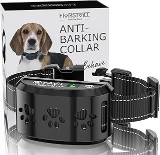 HVRSTVILL Advanced Bark Collar, Anti Bark Collar for Small Medium Large Dogs, Stop Barking Device - NO SHOCK, Safely and Humane with Sound & Vibration, Rechargeable and Adjustable Belt 7-55kg