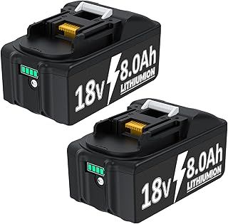 8.0Ah 18V BL1850B Replacement for Makita Battery,2 Packs Compatible with Makita Batteries BL1860B BL1850B BL1850 BL1840 BL1830 BL1860 BL1835 BL1845 BL1820B,Compatible with Power Tools