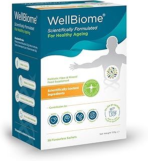 Prebiotic Fibre Complex for Gut Health by Wellbiome - Probiotic Support, Digestive Wellness, Immune System Support - Dietary Supplement for Healthy Microbiome Balance - 30 Servings