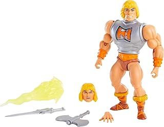 Masters of the Universe GVL76​ Origins Deluxe He-Man 5.5-in Action Figure, Battle Character for Storytelling Play and Display, Gift for 6 to 10-Year-Olds and Adult Collectors, Multicolor