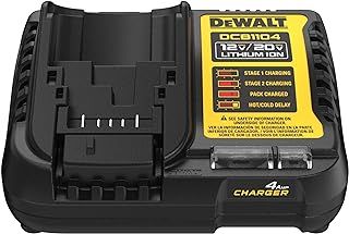 DEWALT 12V MAX/20V MAX Lithium Ion Battery Charger, 4 Amp, Waterproof (DCB1104), Black